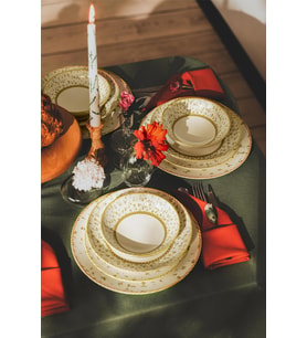 Soley  Fiore  24 Parça 6 Kişilik Yemek Takımı (Sarı)