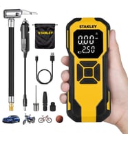 STANLEY SXIF0101 12V / Şarjlı Li-ion 150 PSI Dijital Göstergeli Akıllı Lastik Şişirme Pompası+Powerbank+SOS+Led Lamba