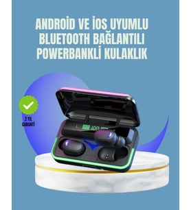 Uzun Pil Ömürlü E10 Powerbank Bluetooth Kulaklık Led Gösterge (Çok Renkli)