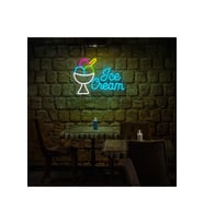 Ice Cream Yazılı ve Şekilli Neon Tabela