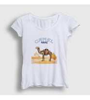 Presmono Kadın Beyaz Mirage Band Camel T-Shirt 352422tt