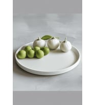 Dekoratif Yuvarlak Sunum Tepsisi & Mumluk Organizer – Çok Amaçlı Şık Tabak ve Kase (20 cm x 20 cm)