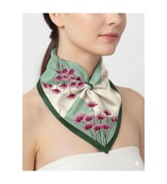 Tarzını Seç Yeşil Ginkgo Fular / Bandana / Aksesuar 48x48 cm
