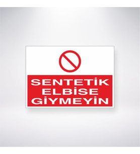 Sentetik Elbise Giymeyin 21x28 Arkası Yapışkanlı Levha
