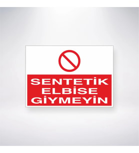 Sentetik Elbise Giymeyin 21x28 Arkası Yapışkanlı Levha