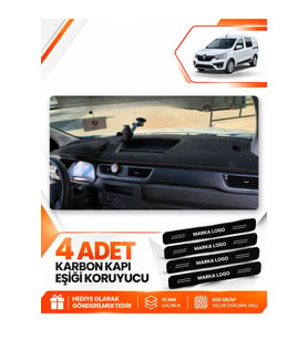 RENAULT EXPRESS (2021-2024) Uyumlu Ön Torpido Koruma Kılıfı Halısı - Siyah