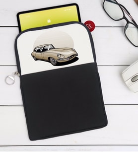 BK Gift Klasik Araç Tasarımlı Taşınabilir Koruyucu Tablet Kılıfı & Organizer Çanta - Siyah-8