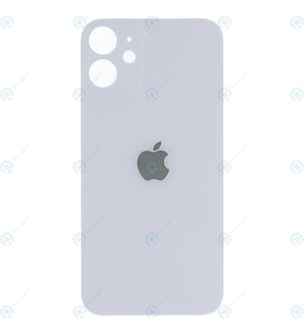 Apple iPhone 12 Mini Uyumlu Logolu Arka Pil Batarya Kapağı - LENS HARİÇ (Beyaz)