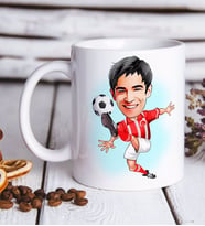 BK Gift Kişiye Özel Türkiye Milli Takım Formalı Futbolcu Karikatürlü Beyaz Kupa Bardak-1