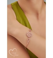 YAŞAM ÇİÇEĞİ BİLEKLİK GÜMÜŞ VE ROSE RENK 925 AYAR GÜMÜŞ BİLEKLİK (Rose)