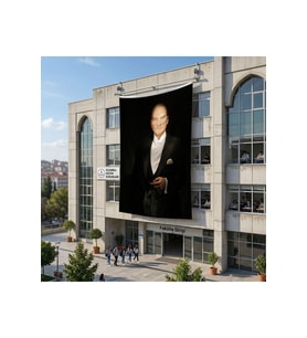 Asil Duruşlu Atatürk Poster Bayrak Raşel Kumaş 6x9 metre ATA79