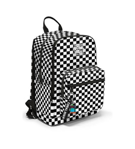 CORAL HIGH 23677 KIDS SİYAH BEYAZ DAMA DESENLİ DÖRT BÖLMELİ SIRT ÇANTASI