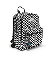 CORAL HIGH 23677 KIDS SİYAH BEYAZ DAMA DESENLİ DÖRT BÖLMELİ SIRT ÇANTASI