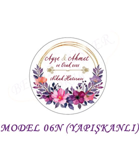BEYAZ DÜŞLER SOKAĞI HEDİYE NOTU İSİM ETİKETİ,NİKAH,3cmx3cm (ETK06N/YAPIŞKANLI) (100 AD)