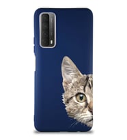 Huawei Y7A Soft Premier Kapak Catface Tasarımlı Silikon Kılıf - Lacivert (Şeffaf)