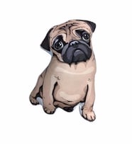dukkandesign PUG Köpek Yastık 3 Boyutlu