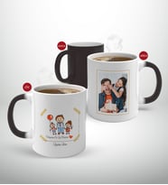 BK Gift Kişiye Özel Babalar Günü Hediyesi Fotoğraflı Sihirli Kupa Bardak-52 (Beyaz)