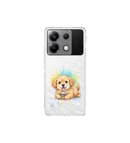 Poco X6 ile Uyumlu Splash Köpek Tasarımlı Şeffaf Silikon Kılıf