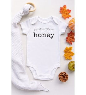 Unisex Bebek Beyaz Honey Kısa Kollu Çıtçıtlı Body Zıbın