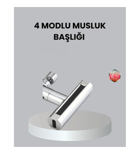 Mey İthalat® ABS Pirinç Alaşımlı Musluk Başlığı 4 Modlu 360° Dönebilen ve Ekonomik