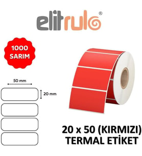 Etiketi 20x50 Termal KIRMIZI - 1000 Adet