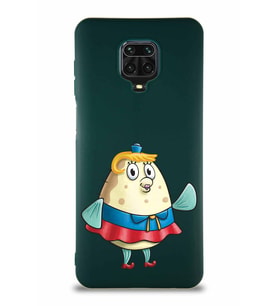 Xiaomi Redmi Note 9 Pro Soft Premier Kapak Bayan Puff Tasarımlı Silikon Kılıf - Yeşil (Şeffaf)