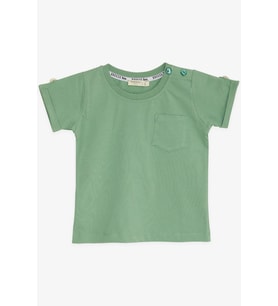 Breeze Erkek Bebek Tişört Cepli Kolları Düğme Aksesuarlı 9 Ay-3 Yaş, Mint Yeşili