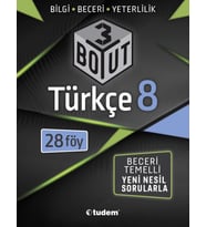 TUDEM YAYINLARI 8.SINIF LGS 3 BOYUT TÜRKÇE BECERİ TEMELLİ SORULAR 28 FÖY