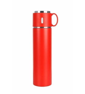 Kırmızı 316l Kaliteli Paslanmaz Çelik Bardaklı Termos 580 ml