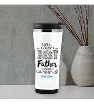 En İyi Baba İsme Özel Termos Mug (Beyaz)