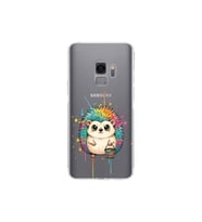 Samsung Galaxy S9 ile Uyumlu Splash Kirpi Tasarımlı Şeffaf Silikon Kılıf