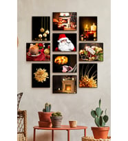 Çerçevesiz Çerçeve Görünümlü Yeni Yıl Pano Sticker XMAS Mdf Tablo Seti  Christmas-ÖZC-MDF10J
