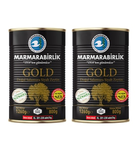 MarmaraBirlik Gold XL Salamura Teneke Zeytin 800 gr x 2 Adet