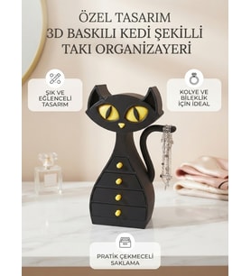 Özel Tasarım Kedi Şekilli Takı Organizajeri