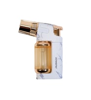 Parmida Tek Torch Pürmüz Beyaz-Gold Mermer Desenli Masa Tipi Metal Puro Çakmağı