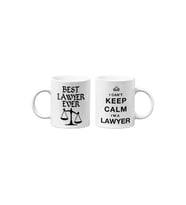 Avukat/Lawyer Hukukçu Temalı Hediyelik İkili Beyaz Seramik Kupa Seti-3-İKİLİ