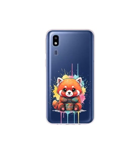 Samsung Galaxy A2 Core ile Uyumlu Splash Tilki Tasarımlı Şeffaf Silikon Kılıf