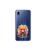 Samsung Galaxy A2 Core ile Uyumlu Splash Tilki Tasarımlı Şeffaf Silikon Kılıf