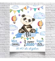 Mavi Panda Temalı Yaş Panosu