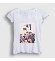 Presmono Kadın Beyaz Young Forever K-Pop Monsta X T-Shirt 275319tt