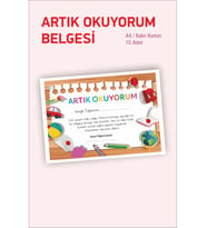 Artık Okuyorum Belgesi 10 Adet Karton Okuma Belgesi