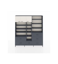 Arges Dolap 17 Raflı 6 Çekmeceli 3 Kapaklı 220x30x243 Antrasit-Aytaşı/Antrasit