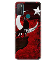 TCL 20E Kılıf Resimli Silikon Kılıf Wolf and Moon 2 1381