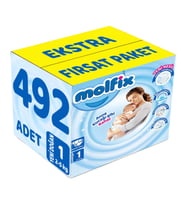 Molfix Bebek Bezi Beden:1 (2-5Kg) Yeni Doğan 492 Adet Ekstra Fırsat Pk