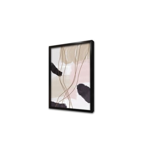 Line Art Bej Çerçeveli Mdf Tablo