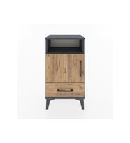 Arges Komodin 3 Raflı Tek Kapaklı 44x30x80 Antrasit-Çam
