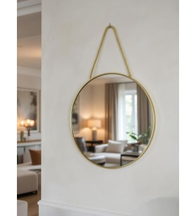 DEKORATİF GOLD METAL KENARLI  YUVARLAK  VE OVAL KENARLI AYNA (Mat Altın)