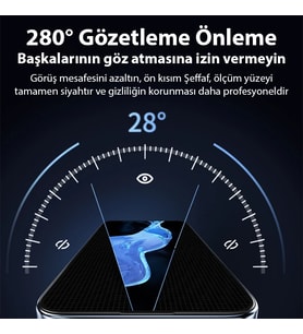 Ally iPhone 15 Plus Privacy Hayalet Full Koruma Tempered Cam Ekran Koruyucu-(5775) - GLST2734-8011 (Siyah)