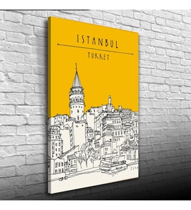 Galata Kulesi Silueti Kanvas Tablo 50 x 70