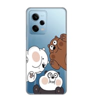 Redmi Note 12 Pro 5G Uyumlu Kafadar Ayılar Desenli Şeffaf Telefon Kılıfı